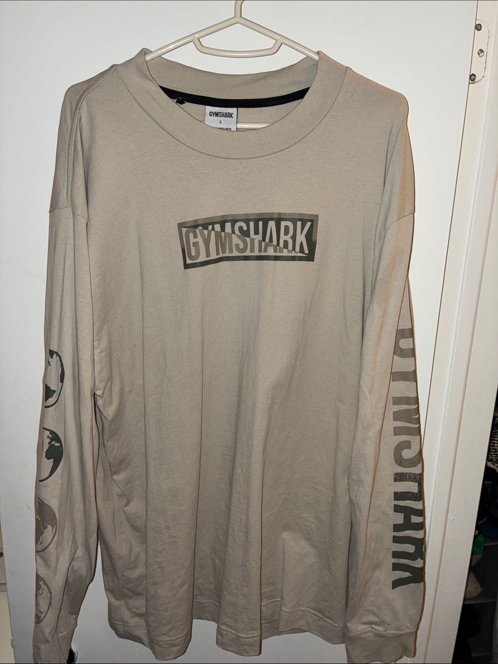 Gymshark Taupe Graphic Long Sleeve Tee